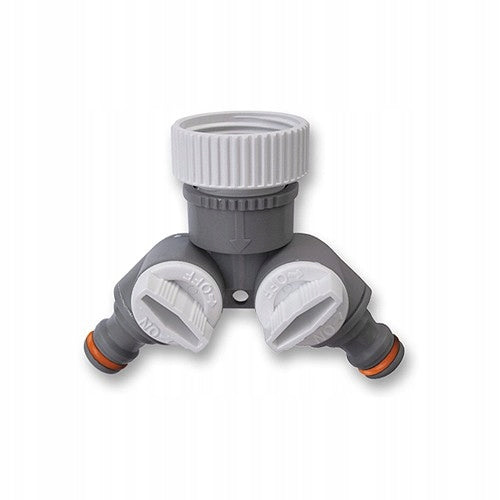 Trójnik redukcja rozdzielacz węża ogrodowego z zaworami GW 1″ / 3/4″