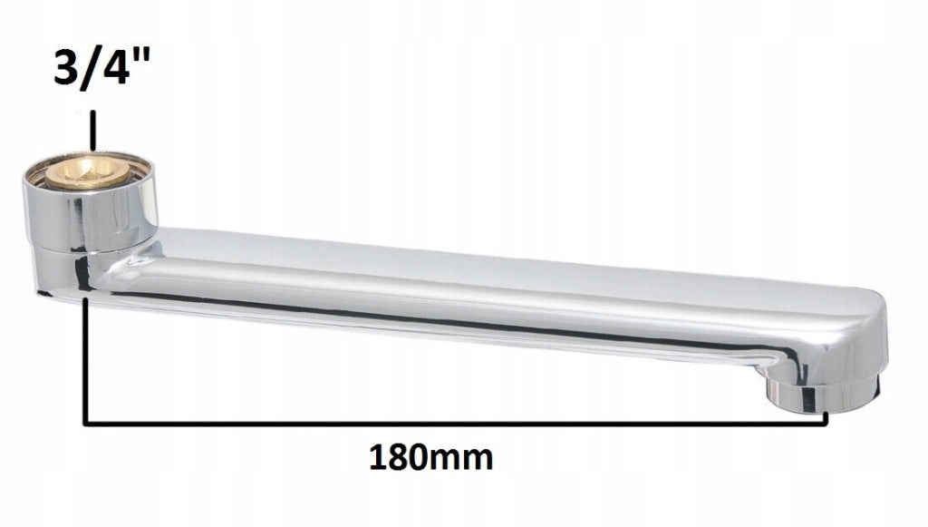 Wylewka do kranu baterii ściennej kuchenna umywalkowa 3/4" 180mm