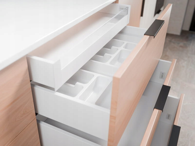 Aqbau front szuflady wew. system mebli DiBOX do szkła kolor biały 102mm