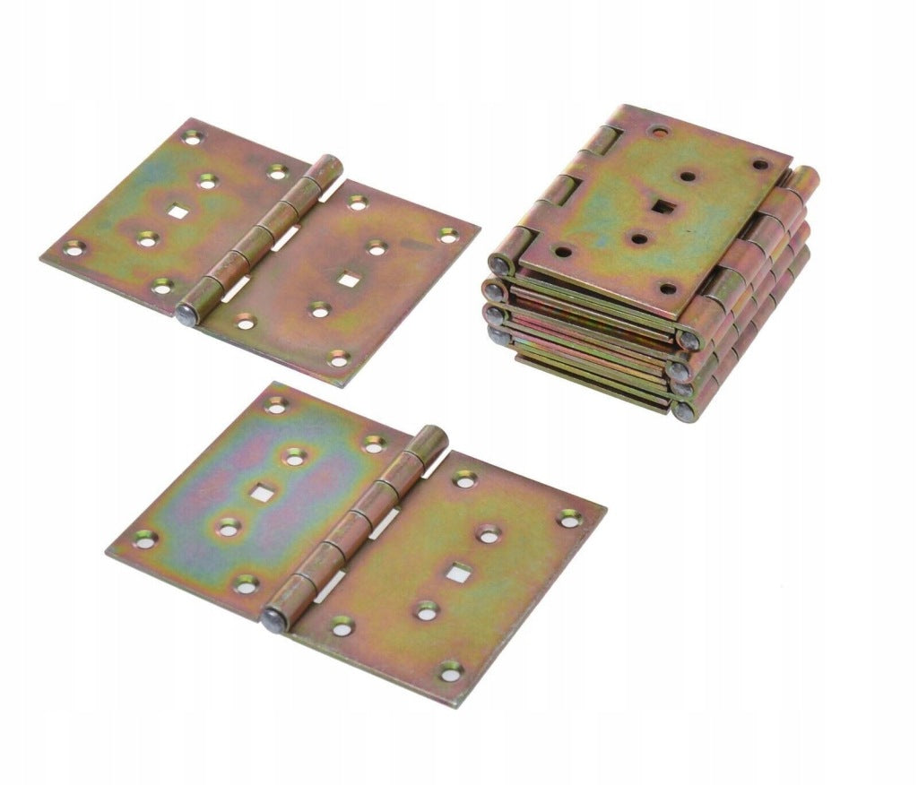 Zawias splatany 100 x 130mm budowlany meblowy skrzyniowy ocynk złoty 10 szt