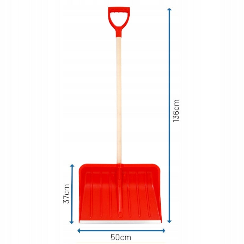Aqbau łopata do śniegu uniwersalna czerwona szeroki mocny zgarniacz 50cm