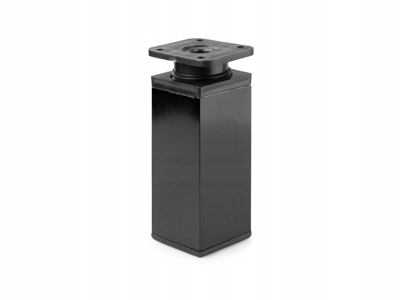 4x nóżka meblowa z aluminium KWADRATOWA z regulacją 4x4/H-12cm czarny mat