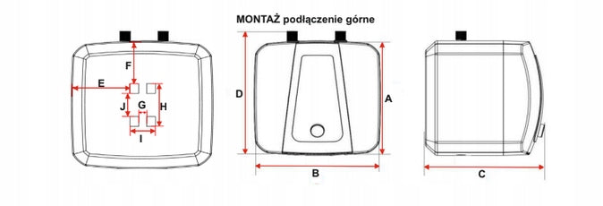 Ogrzewacz wody elektryczny bojler podgrzewacz nadumywalkowy zasil górne 15L