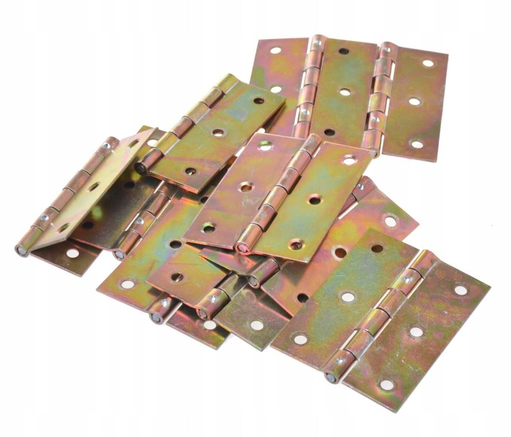 Zawias splatany 80 x 60mm meblowy budowlany skrzyniowy ocynk złoty 10 szt