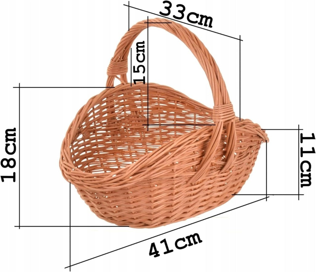 Aqbau kosz wiklinowy brązowy naturalny wielkanocny koszyczek rozmiar L-41cm