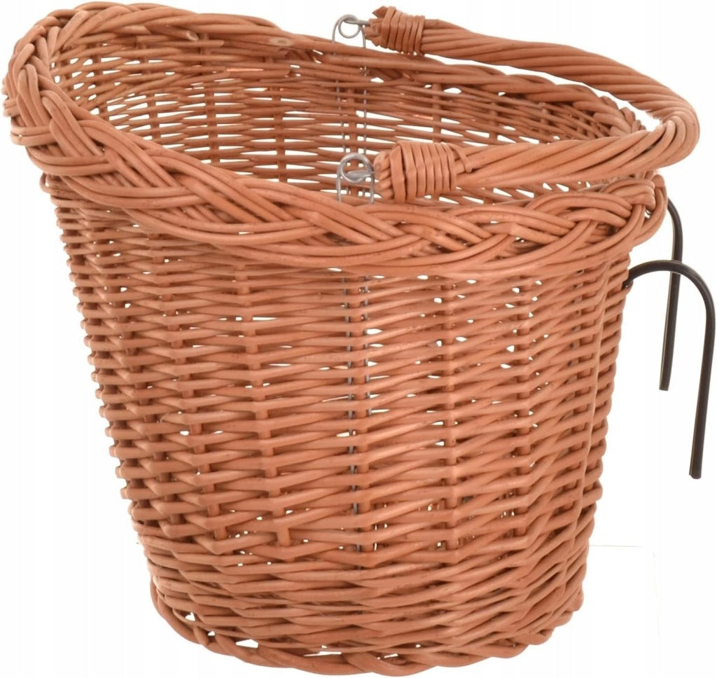 Aqbau przedni koszyk rowerowy wiklinowy kosz na rower retro boho naturalny