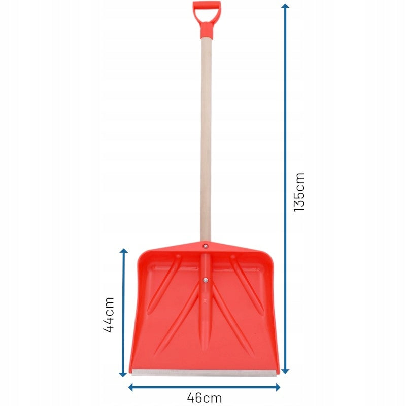 Aqbau duża wzmocniona łopata do śniegu z trzonem drewnianym 135cm