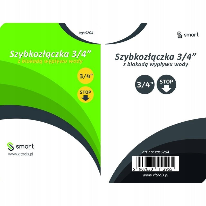 Aqbau szybkozłączka funkcja STOP 3/4'' SMART zielona do węży