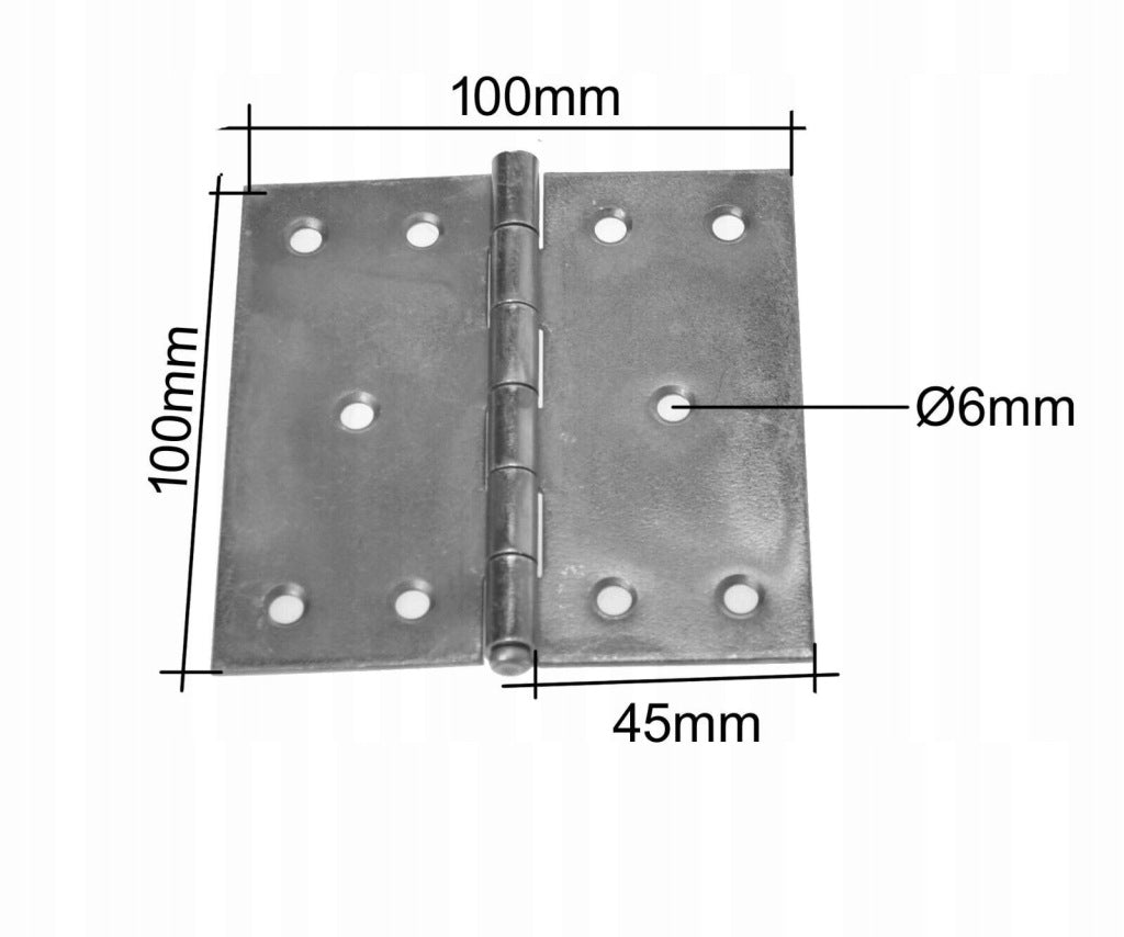 Zawias splatany 100 x 100mm budowlany skrzyniowy ocynk złoty 2 szt