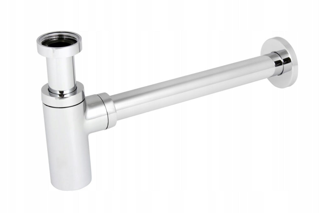Aqbau Półsyfon umywalkowy rurowy chrom G 5/4″x32mm Regulowana rura z rozetą