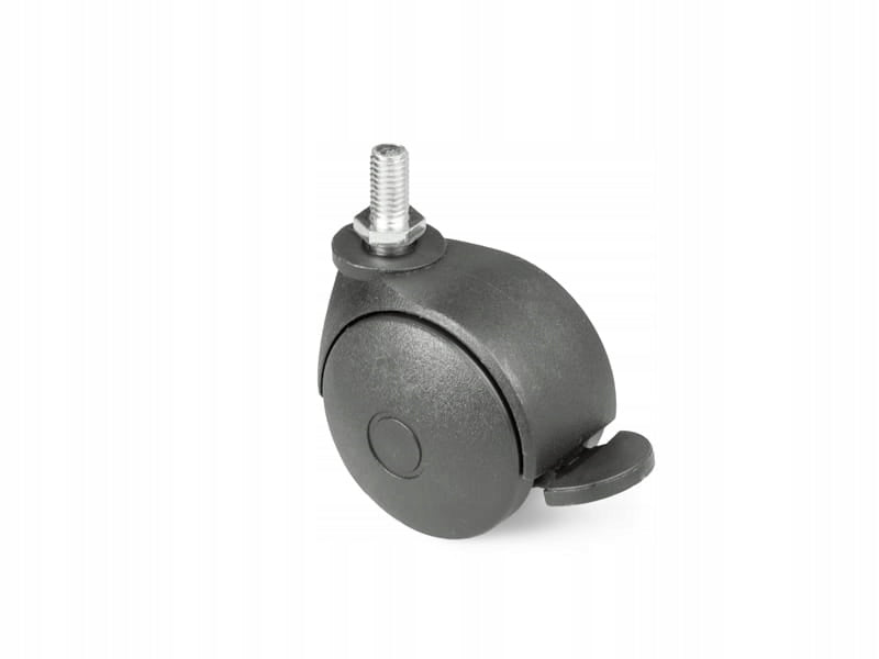 Kółko obrotowe meblowe z gwintem M8 + hamulec 50 mm do fotela metal1 sztuka