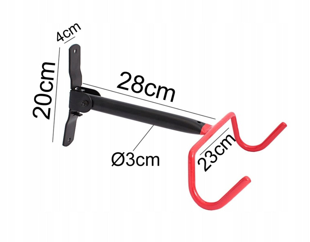 Wieszak rowerowy ścienny na ścianę 28cm składany