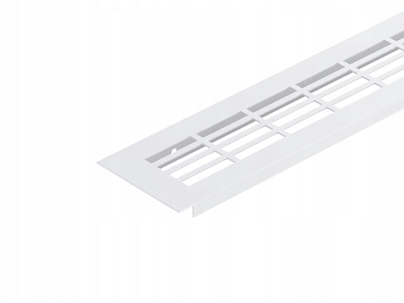 Kratka wentylacyjna z aluminium, meblowa 480x60mm gruba- wentylacja, Biały