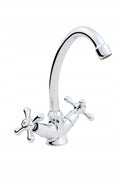 Aqbau Retro bateria zlewozmywakowa stojąca Obrotowa wylewka kran chrom