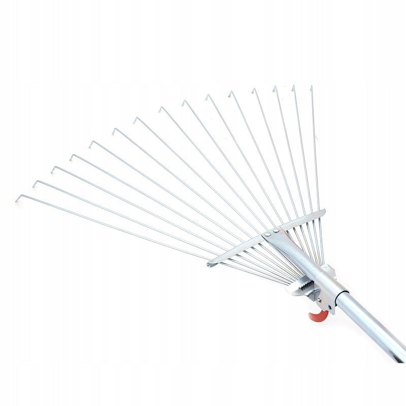 Grabie do liści regulowane + trzon metalowe XL wytrzymałe srebrne 150cm