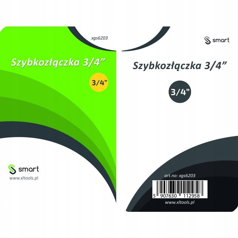 Aqbau szybkozłączka przelotowa 3/4'' SMART zielona do węży