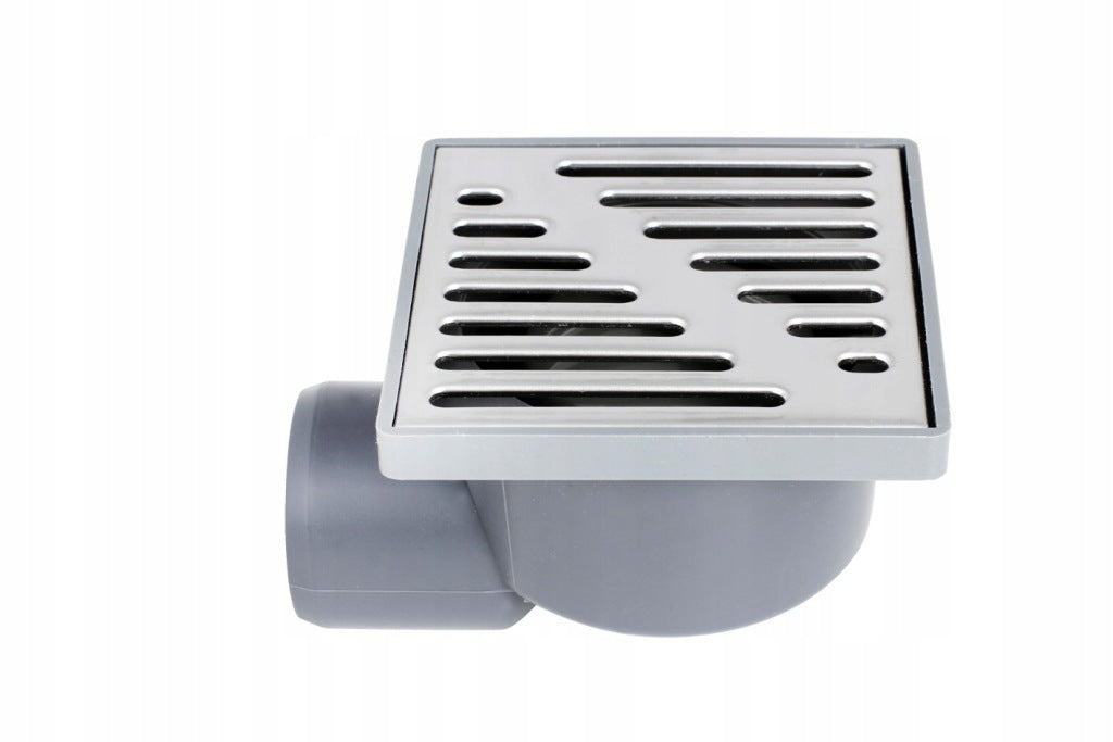 Aqbau kratka kanalizacyjna, ruszt metalowy śr.50 mm, 10x10 cm SZARA prosta