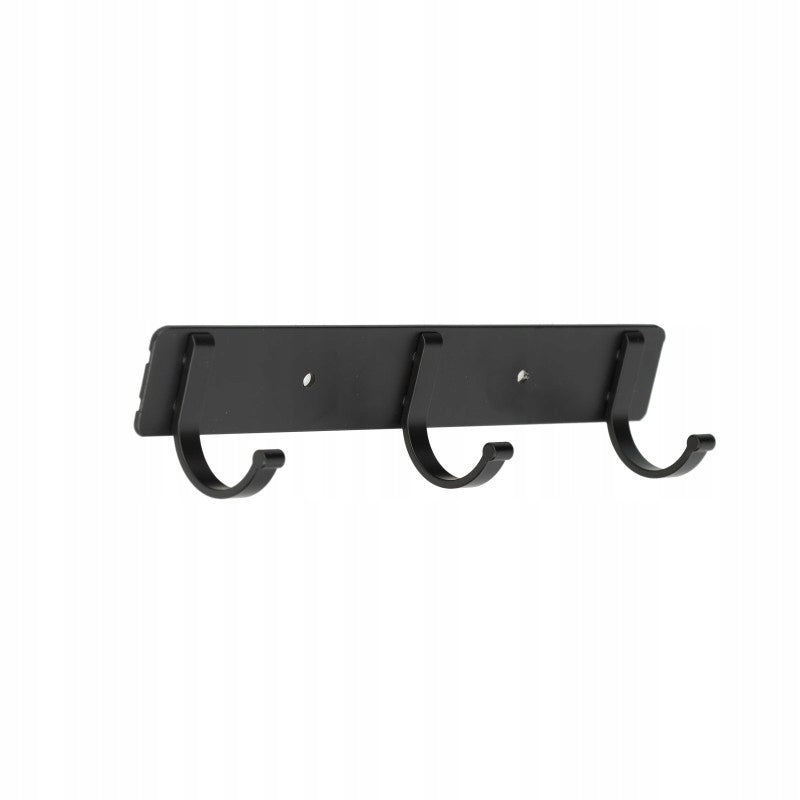 Aqbau metalowy wieszak szeregowy czarny 3 haki 20,5 cm mocny i solidny