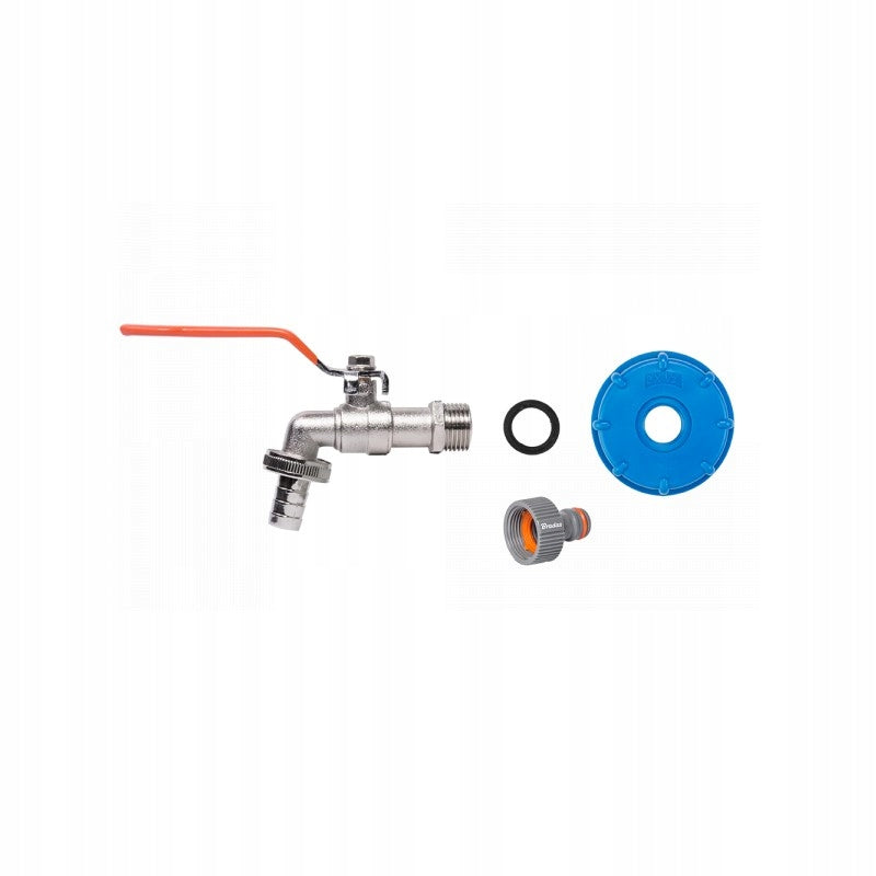 Aqbau kran z zaworem do zbiorników mauser 1/2 IBC mosiądz