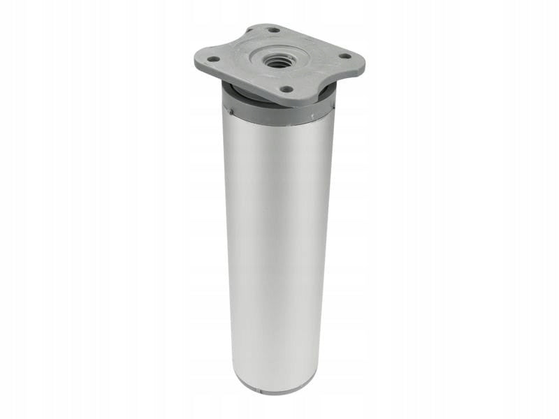 4x nóżka OKRĄGŁA meblowa z trwałego aluminium, z regulacją śr. 4cm /H- 15cm