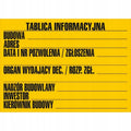 Tablica informacyjna 50x70cm Budowa budowlana żółta