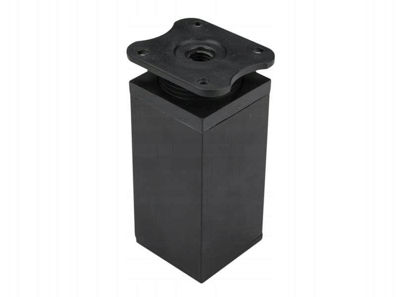 4 x nóżka meblowa z aluminium KWADRATOWA z regulacją 4x4/ H-8cm czarny mat