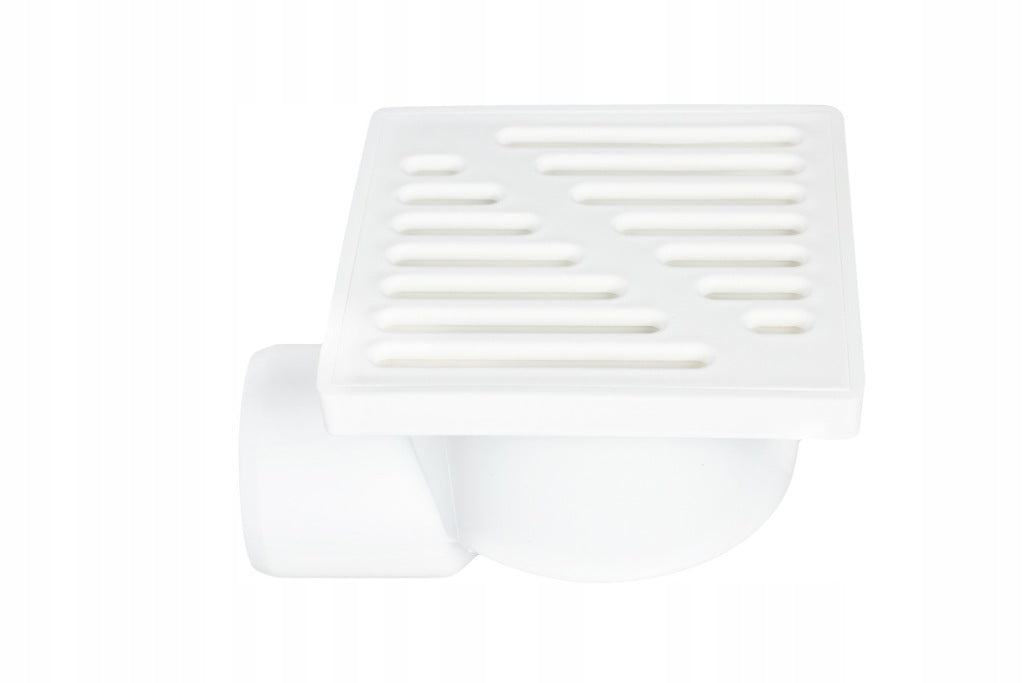 Aqbau kratka kanalizacyjna, ruszt plastikowy śr. 50 mm, 10 x10 cm BIAŁA kąt