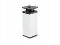 4x nóżka meblowa z aluminium KWADRATOWA z regulacją 4x4/H-12cm biały/czarny
