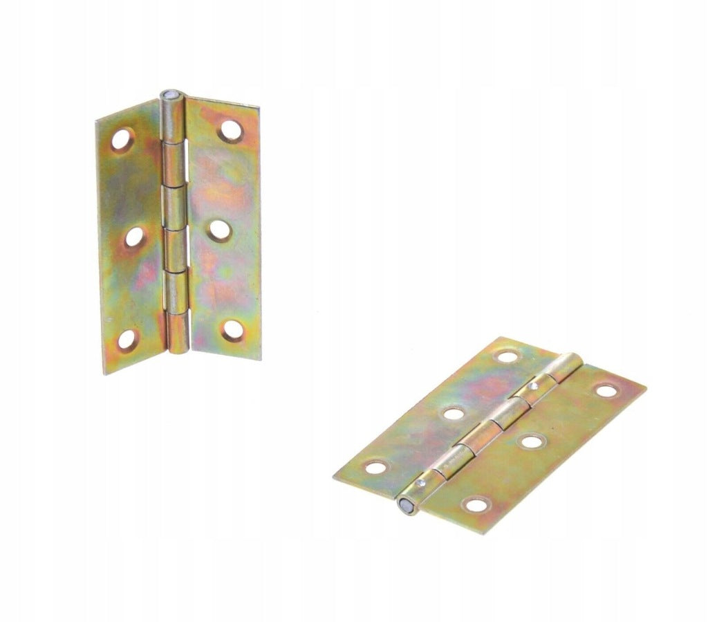 Zawias splatany 70 x 42mm meblowy skrzyniowy budowlany ocynk złoty 100 szt
