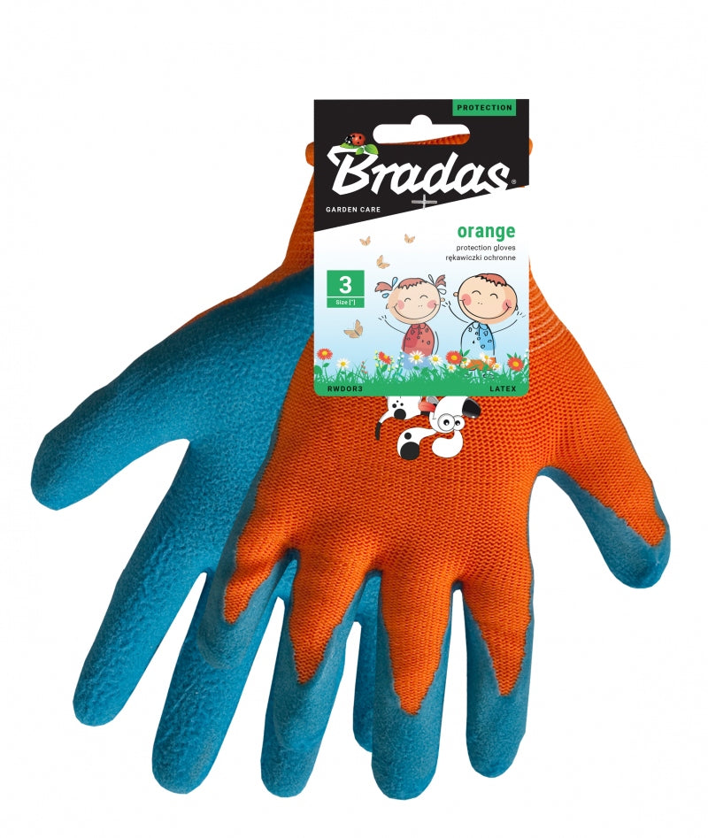 Aqbau rękawice ochronne Orange KIDS dziecięce lateks rozmiar 3 odporne