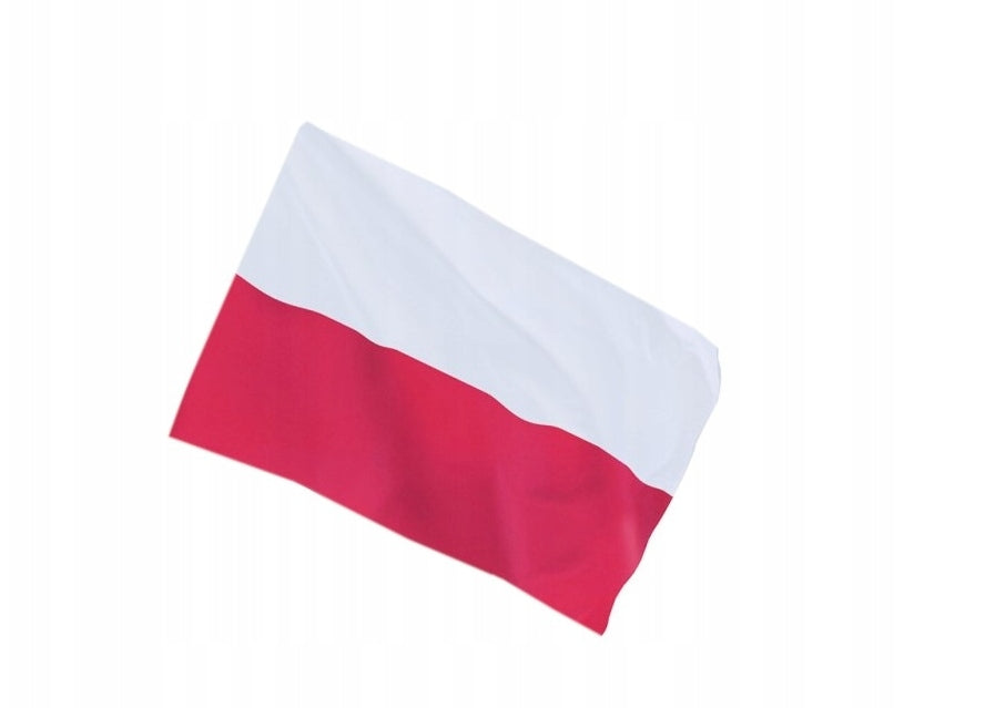 Flaga Flagi Polski 110x70cm z kijem i uchwytem ocynk podwójny komplet