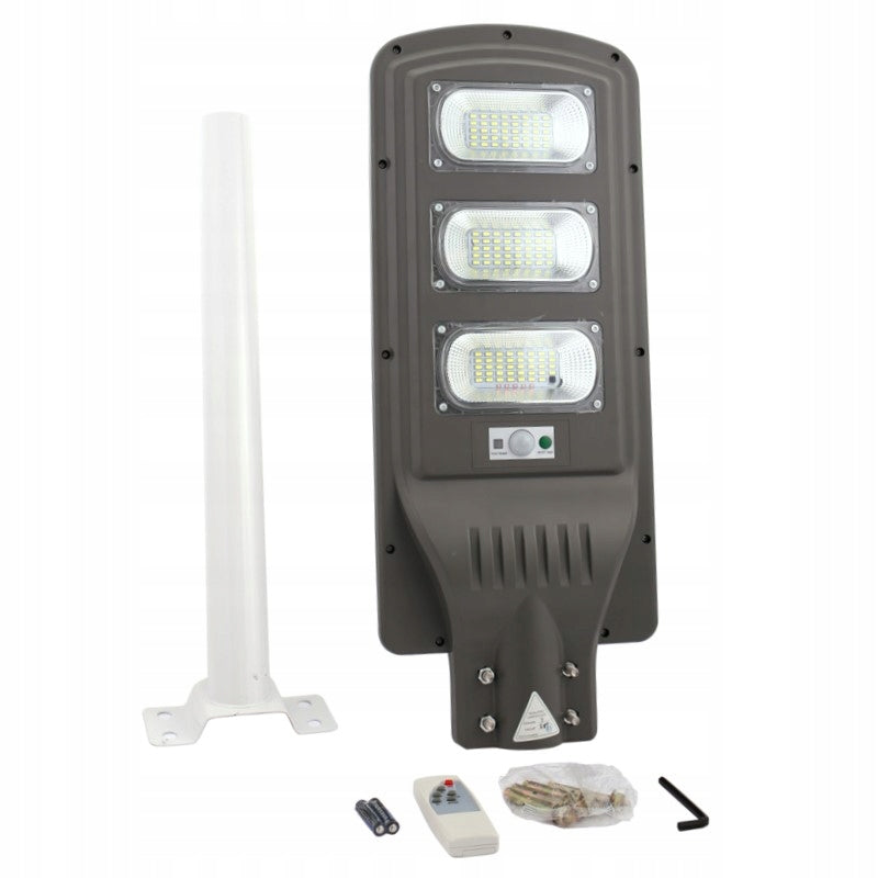 Aqbau lampa solarna uliczna ogrodowa 90W z wysięgnikiem i czujnikami LED