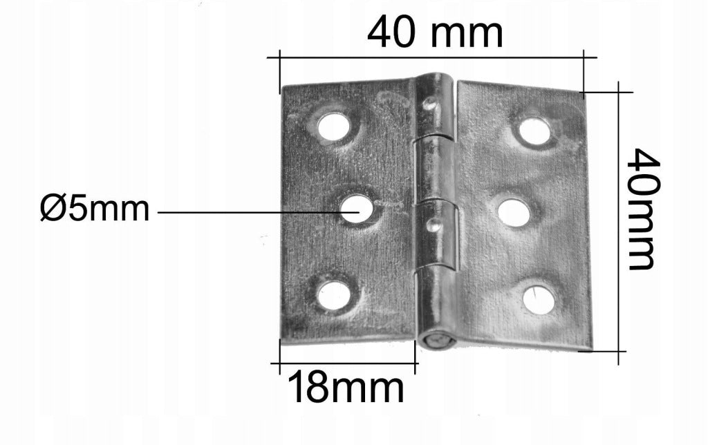 Zawias splatany 40 x 40mm meblowy skrzyniowy budowlany ocynk złoty 20 szt