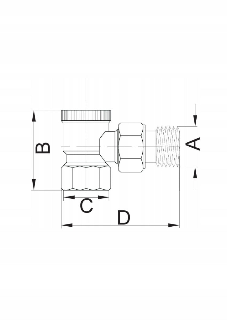 Aqbau Zawór grzejnikowy odcinający kątowy 1/2″
