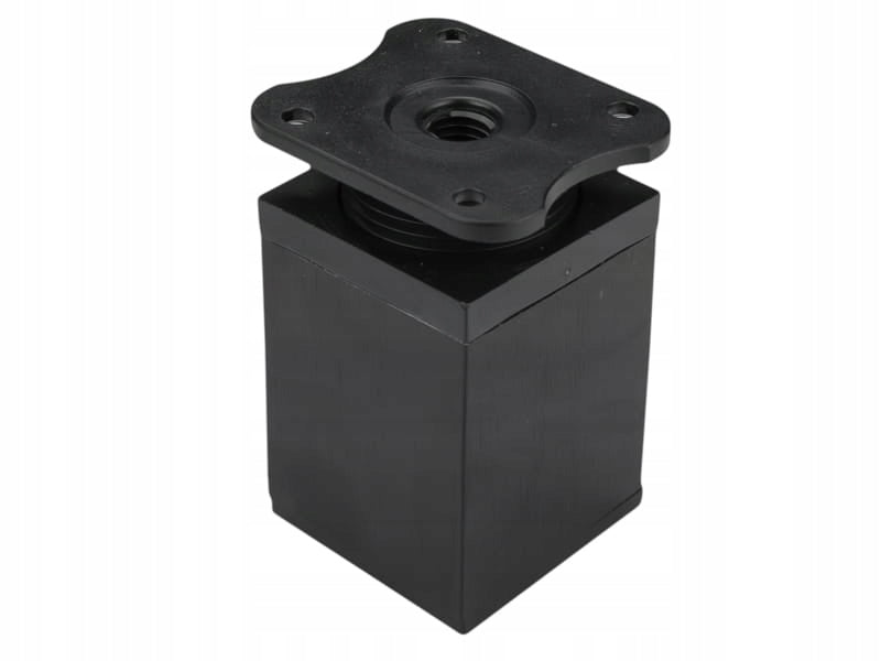 4 x nóżka meblowa z aluminium KWADRATOWA z regulacją 4x4/H-6cm czarny mat