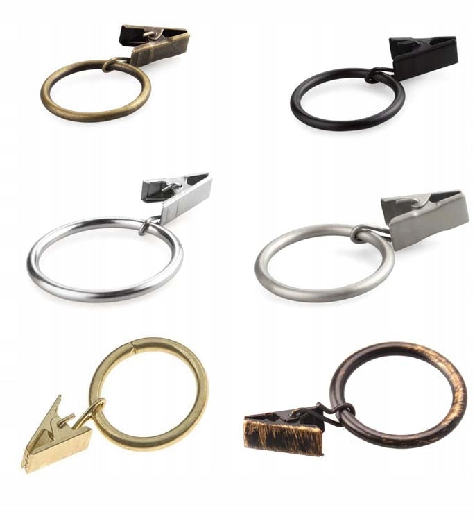 ŻABKA ŻABKI DO KARNISZY DO FIRAN ZASŁON KÓŁKA METAL 50 sztuk, 26mm czarne