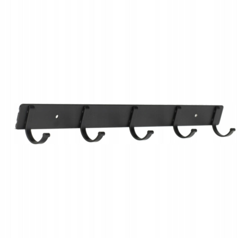 Aqbau metalowy wieszak szeregowy czarny 5 haków 36,5 cm mocny i solidny