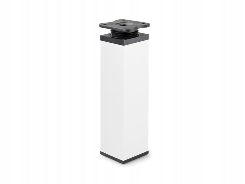 4x nóżka meblowa z aluminium KWADRATOWA z regulacją 4x4/H-15cm biały/czarny