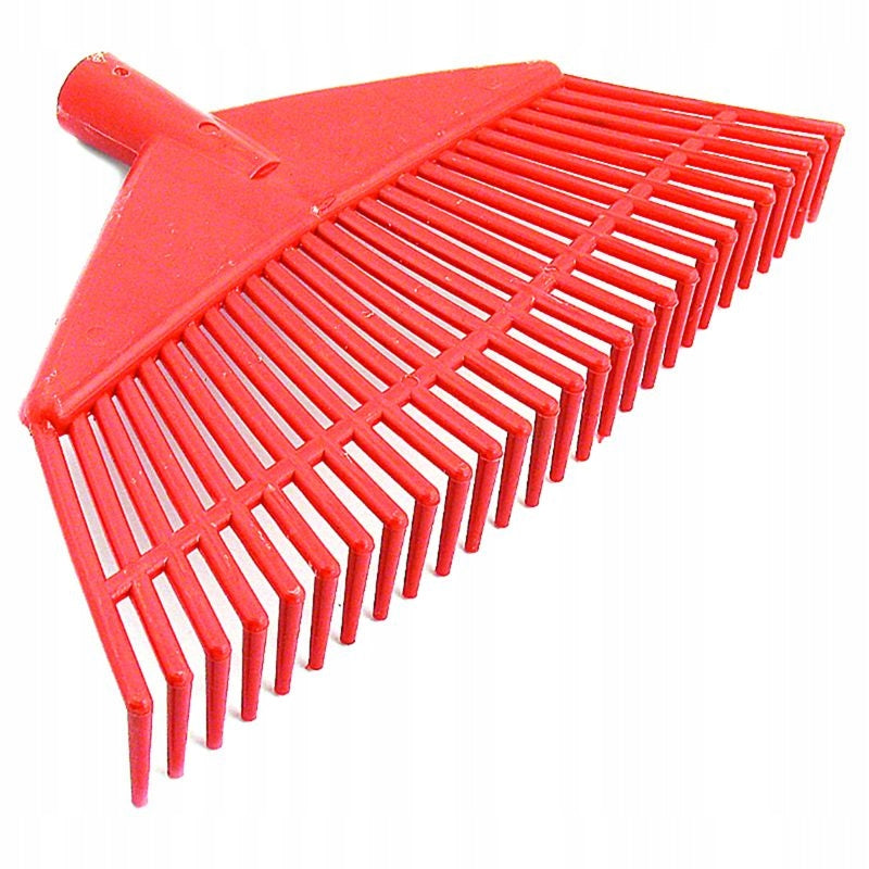 Grabie plastikowe 40cm wachlarz bez trzona czerwone do liści grabienia