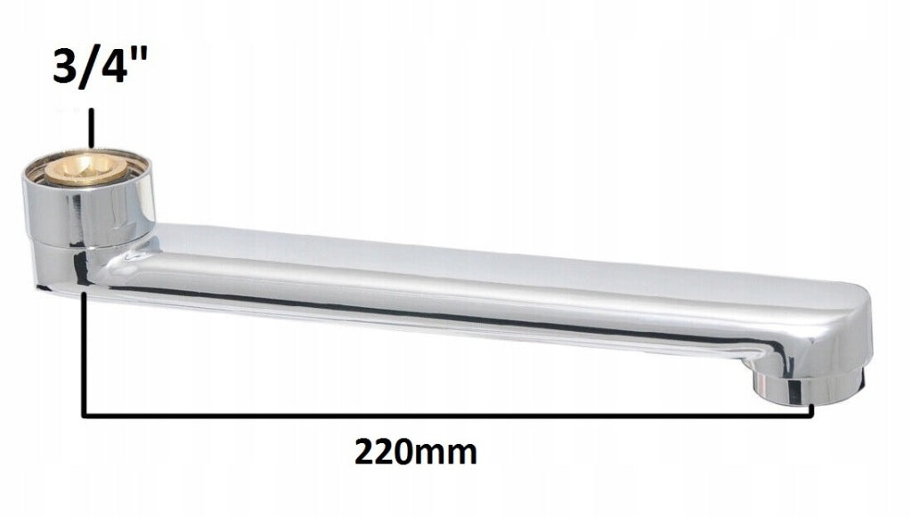 Wylewka do kranu baterii ściennej kuchenna umywalkowa 3/4" 220mm