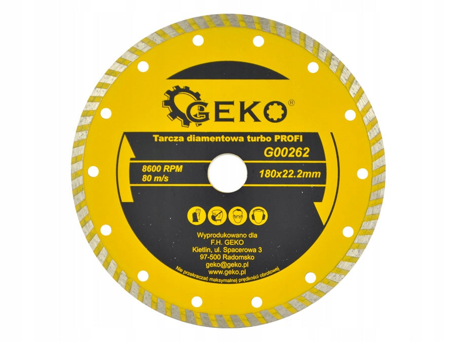Tarcza diamentowa Geko G00262 180x22,2mm