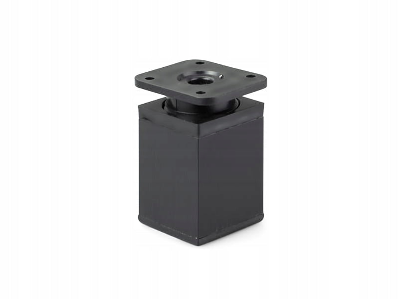 4 x nóżka meblowa z aluminium KWADRATOWA z regulacją 4x4/H-6cm czarny mat