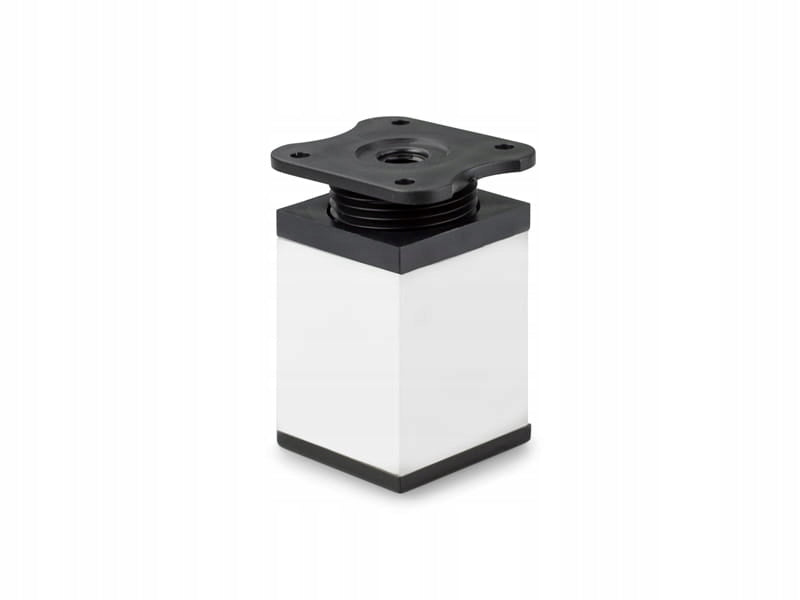 4 x nóżka meblowa z aluminium KWADRATOWA z regulacją 4x4/H-6cm biały/czarny