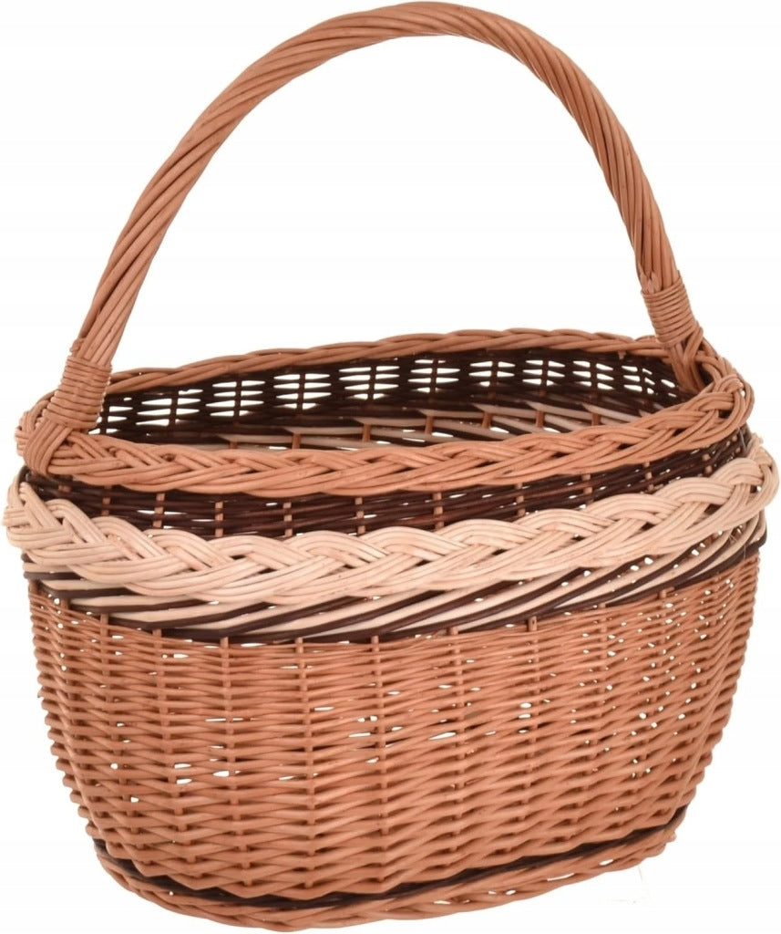 Aqbau kosz wiklinowy brązowy wielkanocny koszyczek 42 cm trójkolorowy lekki