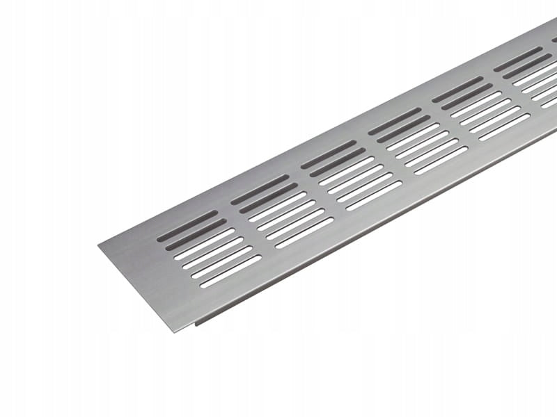 Kratka wentylacyjna aluminium duża meblowa 800x60mm wentylacja Chrom mat