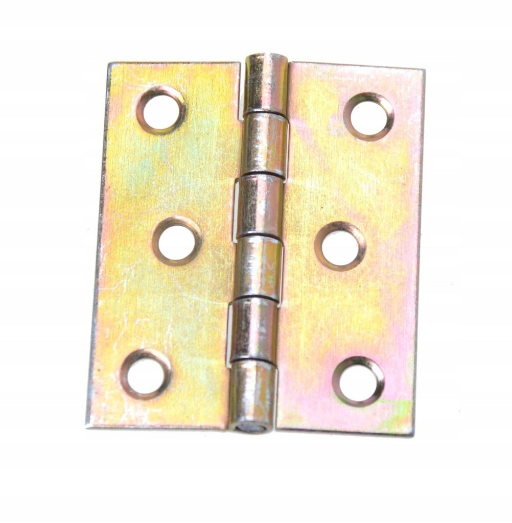 Zawiasy zawias splatany 50 x 42mm meblowy skrzyniowy ocynk złoty 20 szt