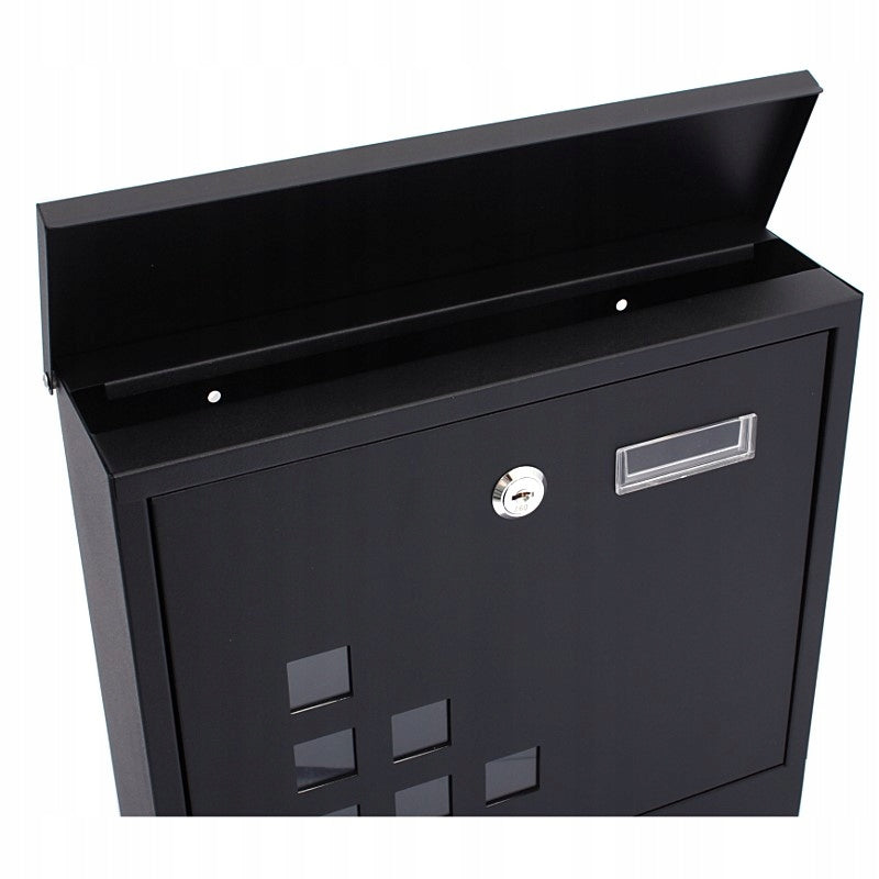 Aqbau skrzynka na listy antracyt prostokątna z tubą 31x9,5x34 cm nowoczesna