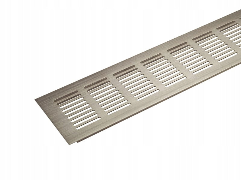Kratka wentylacyjna aluminium duża meblowa 800x80mm wentylacja mebli Nikiel