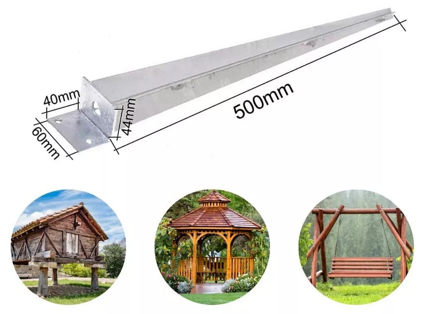 Podstawa słupa kotwa wbijana pod altanę taras L 40 x 500 mm zestaw 8szt