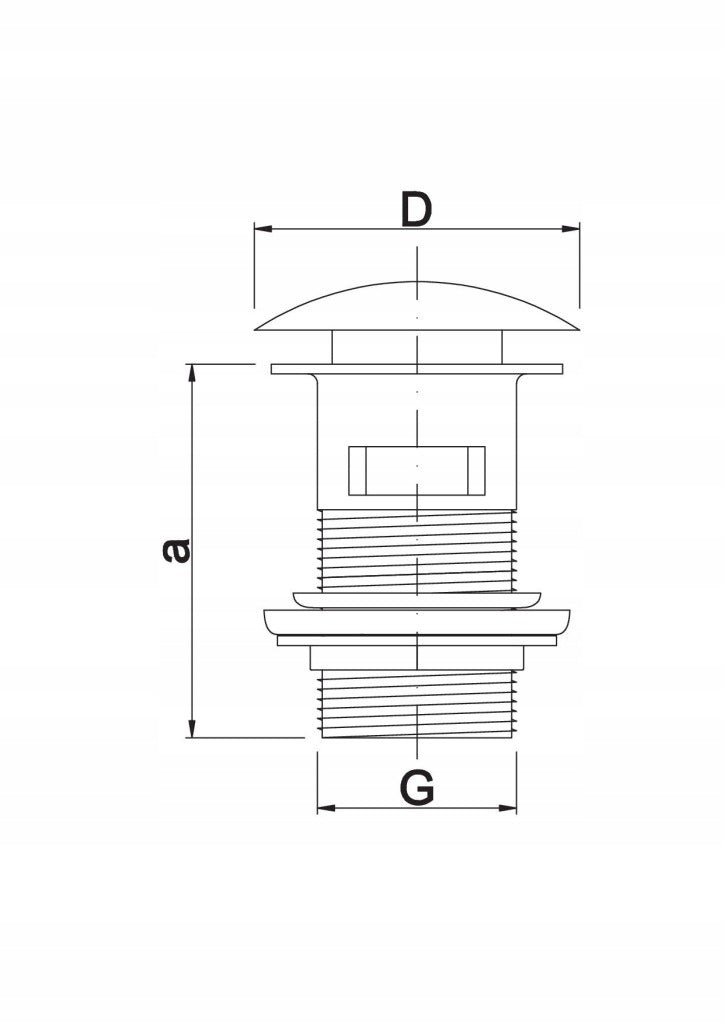 Aqbau korek spustowy klik-klak duży 5/4″ z przelewem ceramiczny biały